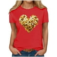 thumbnail image 6 of Jsaierl Valentine's Day Shirts Womens Sweet Love Heart Graphic Tees Soft Short Sleeve Blouse Crewneck Dressy Casual T-shirt Tops Spring Clothes for Women, 6 of 8