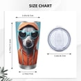 thumbnail image 4 of Fotbe Cool Dog In Hoodie Pattern 20 oz Tumbler Stainless Steel Vacuum Insulated Coffee Ice Cup Double Wall Travel Flask Leak-proof Coffee Cup-Straw Three-piece Set, 4 of 8