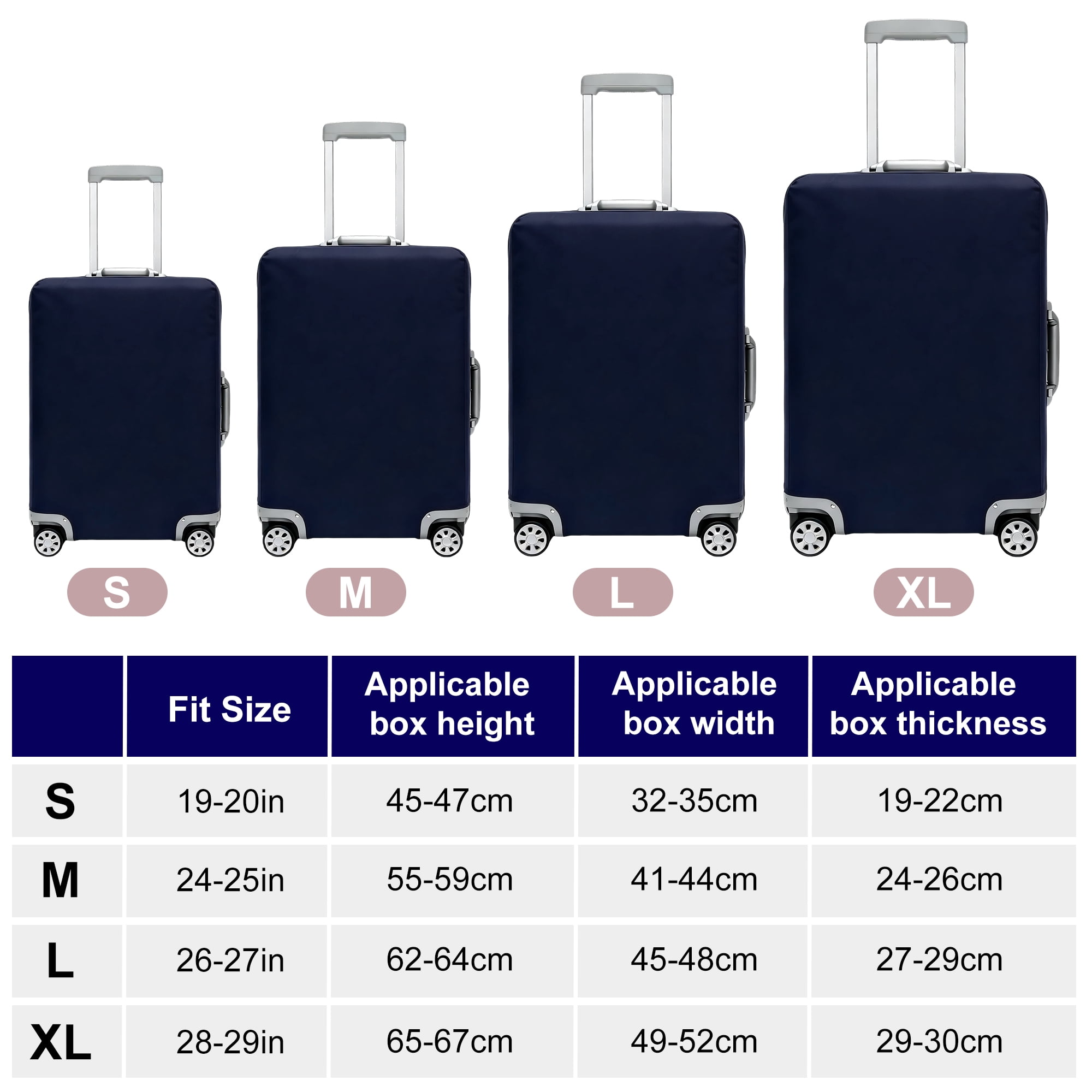 Unique Bargains High Elasticity Luggage Cover for Suitcases Bags Navy Blue Extra Large