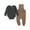 Black+Khaki, variant on Infant Baby Boy Clothes 0-18 Months Newborn Baby Clothes 2Pcs Romper Bodysuit Outfits Bib Overall Pants