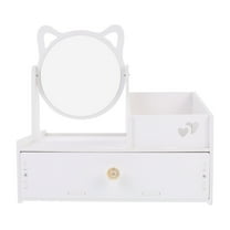 GOOHOCHY  Large Mirror Drawer Storage Box Makeup Organizer Miss