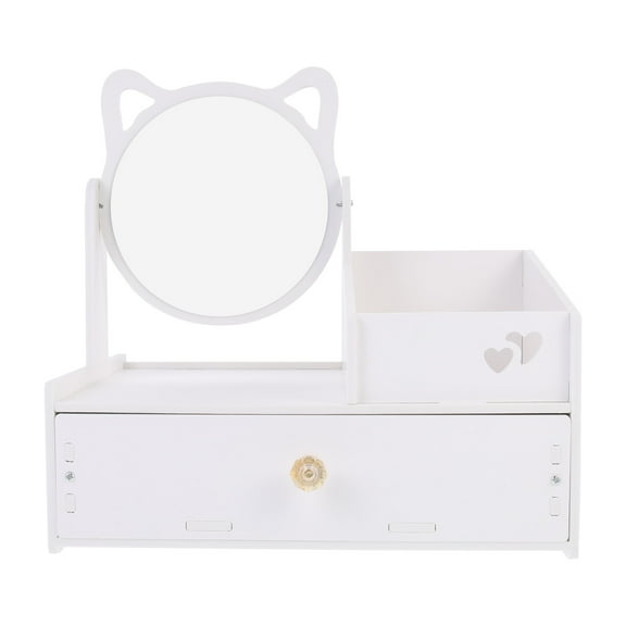 GOOHOCHY  Large Mirror Drawer Storage Box Makeup Organizer Miss