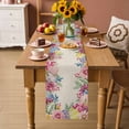 thumbnail image 2 of Easter Flowers Table Runner 90 Inches, Eggs Spring Floral Rustic Vintage Bed Runner Dresser Scarves Tabletop for Indoor Outdoor Parties/Ceremony/Banquet, 13" x 90", 2 of 8