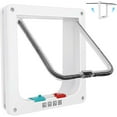 thumbnail image 1 of Puerta delgada para gatos para ventanas y puerta corredera, puerta de seguridad para mascotas con cerradura de 4 vías, solapa para gatos resistente a la intemperie para puertas y paredes del, 1 of 5
