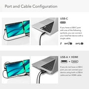 SideTrak Swivel 14 Attachable Portable Laptop Monitor FHD IPS USB Laptop Dual Screen with Kickstand | Mac, PC, Chrome Compatible | Fits All Laptop Sizes | USB-C or Mini HDMI Powered (Black)