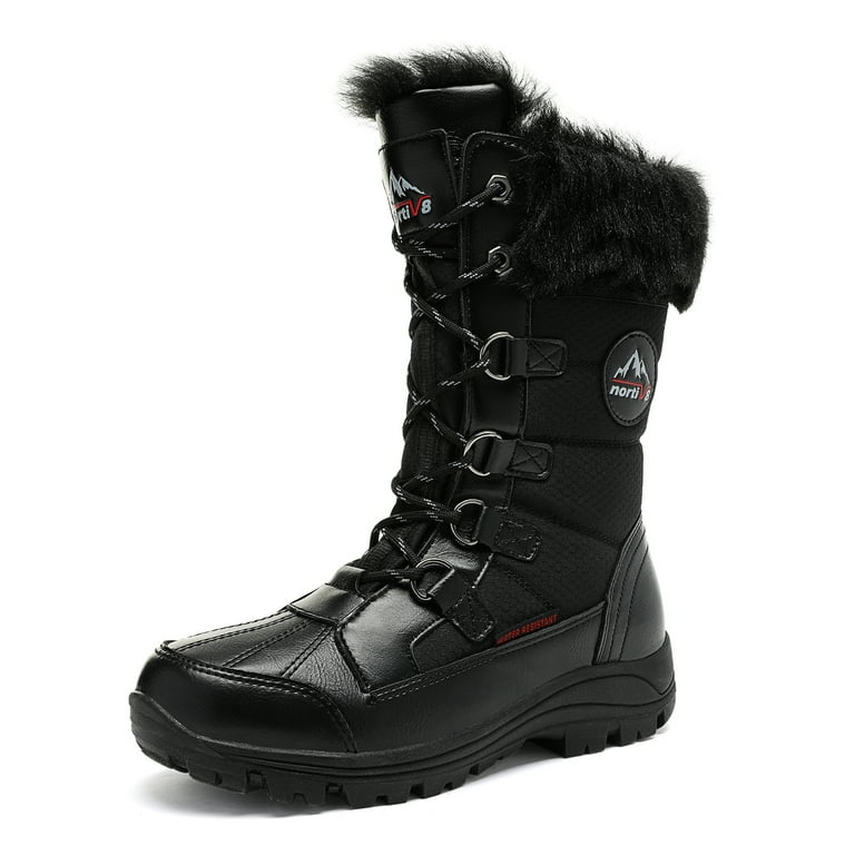 NORTIV 8 Women s Mid Calf Insulated Winter Snow Boots JOAN BLACK