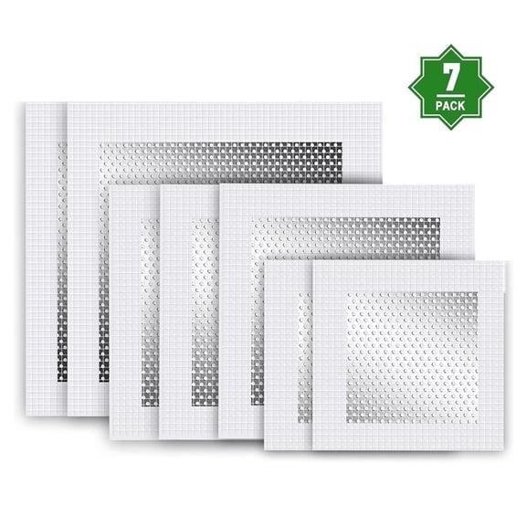 Fixdono Drywall Repair Patch Kit, 7-Piece Self-Adhesive Mesh Wall Patches for Holes, 2-Inch, 4-Inch and 6-Inch