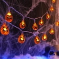 thumbnail image 2 of Halloween Pumpkin Lantern String Lights LED 8 Lighting Modes Fairy Light Battery-Powered Remote Control for Holiday Party Decoration, 2 of 9