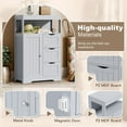 thumbnail image 6 of Homall Wood Bathroom Floor Cabinet with 3 Drawers and 1 Cupboard Free Standing Storage Organizer Hallway Entryway Cabinet for Living Room Kitchen, Gray, 6 of 8
