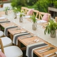 thumbnail image 3 of Boho Streiped Cloth Napkins, Vintage Abstract Beige Vertical Stripes Washable and Reusable Dinner Napkins Set of 4, Table Napkin for Kitchen Party Birthday Wedding Hotel Housewarming 20"x20", 3 of 8