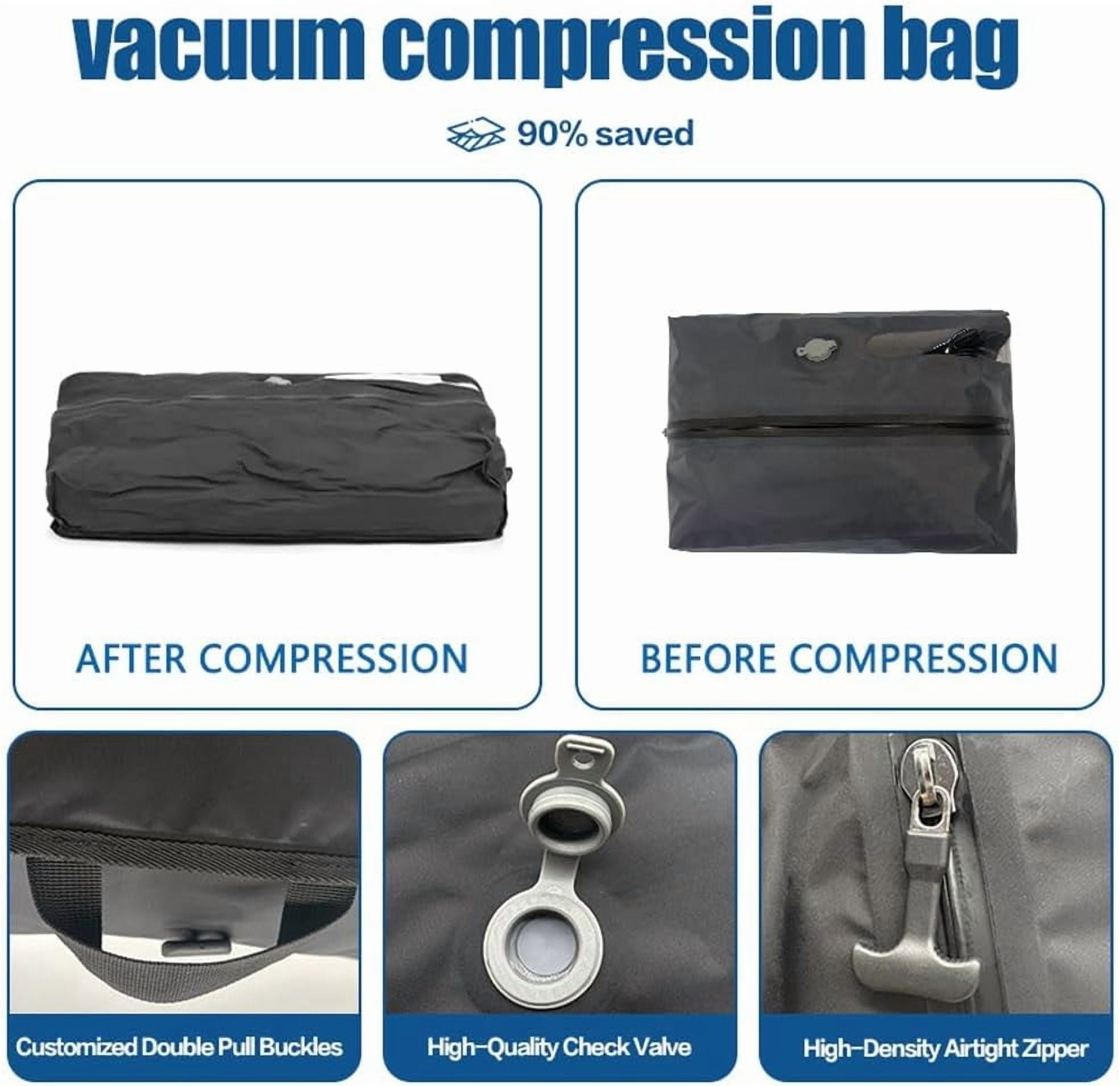 2packbag with Vacuum Bags for Suitcase, Travel Vacuum Bags with Pump Portable USB Electric Saver Backpack Storage Luggage Lightweight Air Compression Seal Packing Save Space