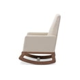 thumbnail image 4 of Baxton Studio Yashiya Mid-century Retro Modern Light Beige Fabric Upholstered Rocking Chair and Ottoman Set, 4 of 5