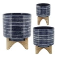 thumbnail image 3 of Sagebrook Home 14765-03 CERAMIC 10" PLANTER ON STAND, BLUE, 3 of 4