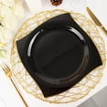 thumbnail image 2 of Balsa Circle 10 Square Black 10" Disposable Salad Plastic Plates Wavy Gold Trim Party Events Tableware Decorations, 2 of 8
