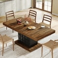 thumbnail image 3 of Tribesigns 63'' Dining Table for 4-6, Modern Rectangular Dining Room Table with Geometric Relief, 3 of 7