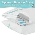 thumbnail image 4 of Cooling Rayon Of Bamboo Pillows Queen Size for Sleeping, +1 Extra Pillow Case, Shredded Adjustable Memory Foam Washable Zippered Breathable Cover, Relieves Neck Pain for Back/Stomach/Side Sleeper, 4 of 8