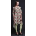 thumbnail image 5 of Bimba Yellow Text & Ranunculus Floral Asymmetric Kurta Indian Tunic Tops For Women Printed Indian Clothing XX-Large, 5 of 6