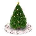 thumbnail image 3 of Christmas Tree Skirt,Pink Christmas Tree Pattern Christmas Tree Decor with Red Ribbon Ties,Round Shape,Christmas Decorations for Home 36"x36", 3 of 7