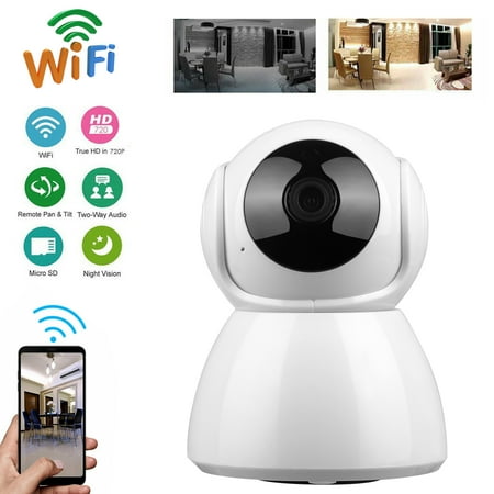 EEEKit Mini Wireless IP 720P HD WiFi Wireless Smart Security Camera with Night Vision,Two-way Audio,Motion Detection,360°Panoramic Preview,Remote Viewing Support IOS, Android (Best Smart Start System)