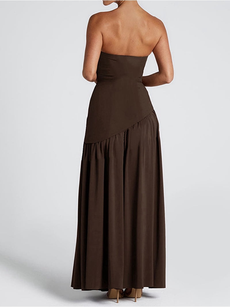 high neck chiffon bridesmaid dress with keyhole Dressystars Women Wedding Party Dress Color:dark pink Gonder fetil Gradient Flare Dress Women's Simple burgundy chiffon bridesmaid