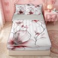 thumbnail image 2 of Erosebridal Watercolor Magnolia Zipper Twin Comforter Sets with Fitted Sheet and 2 Pillowcases for Girls, Red Botanical Floral Zipper Bedding Set, Gray Reversible, 4 Pieces, 2 of 7