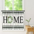 thumbnail image 5 of Farmhouse Kitchen Curtains Country Rustic Kitchen Window Curtains Over Sink Flower Leaves Small Short Cafe Curtains Buffalo Plaid Bathroom Window Treatment Tier Curtains 2 Panels (27.5x39 Inch), 5 of 6