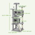 thumbnail image 3 of PawHut 54" Cat Tree Tower with Scratching Posts, Cat Condos, Light Grey, 3 of 10