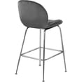 thumbnail image 2 of Maklaine Contemporary 26.5"H Velvet Counter Stool in Gray (Set of 2), 2 of 7