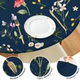 thumbnail image 3 of Elastic Edge Round Tablecloth Featuring Subtle Floral Prints, Made from Water-Resistant Polyester for 44-52 Inch Round Tables, 3 of 6