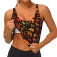 thumbnail image 4 of Haiem Animal Pattern Womens Sports Bra - U Neck Padded Low Impact Yoga Bra Workout Crop Top Gym Moisture-Wicking Workout Vest -X-Large, 4 of 9
