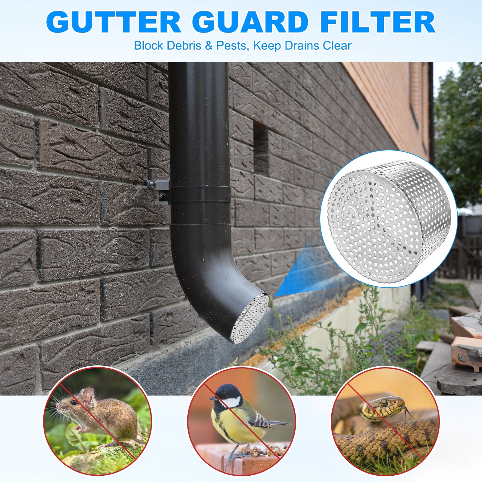 Uxcell 1-Pack Termination Mesh Screen Vent Covers, 6.3–5.55 Inch ID Stainless Steel Conical Exhaust Pipe Cover Strainer for Preventing Leaves/Birds from Entering