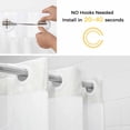thumbnail image 2 of No Hook Shower Curtains with Snap-in Liner Set, Sage Green Geometric Waterproof Hotel Bathroom Shower Curtain, Modern White Stripe Distortion Art Breathable Mesh Top Window Bath Curtains 72''x78'', 2 of 9