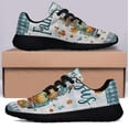 thumbnail image 3 of Fall Fall For Jesus He Never Leaves Pumpkins Truck Thanksgiving Halloween Shoes Sneakers Black Size 6, 3 of 7