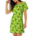 thumbnail image 2 of Gukieu St Patrick's Day7 Print Women's Nightgown, A-line Round Neck Short-sleeved Nightgown Pajamas Home Wear Suitable for Home and Outing, 2 of 6