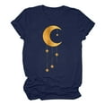 thumbnail image 5 of Penkiiy Muslim Ramadan T Shirts for Women Moon Shirt Mystical Graphic Tee Top L Navy, 5 of 6