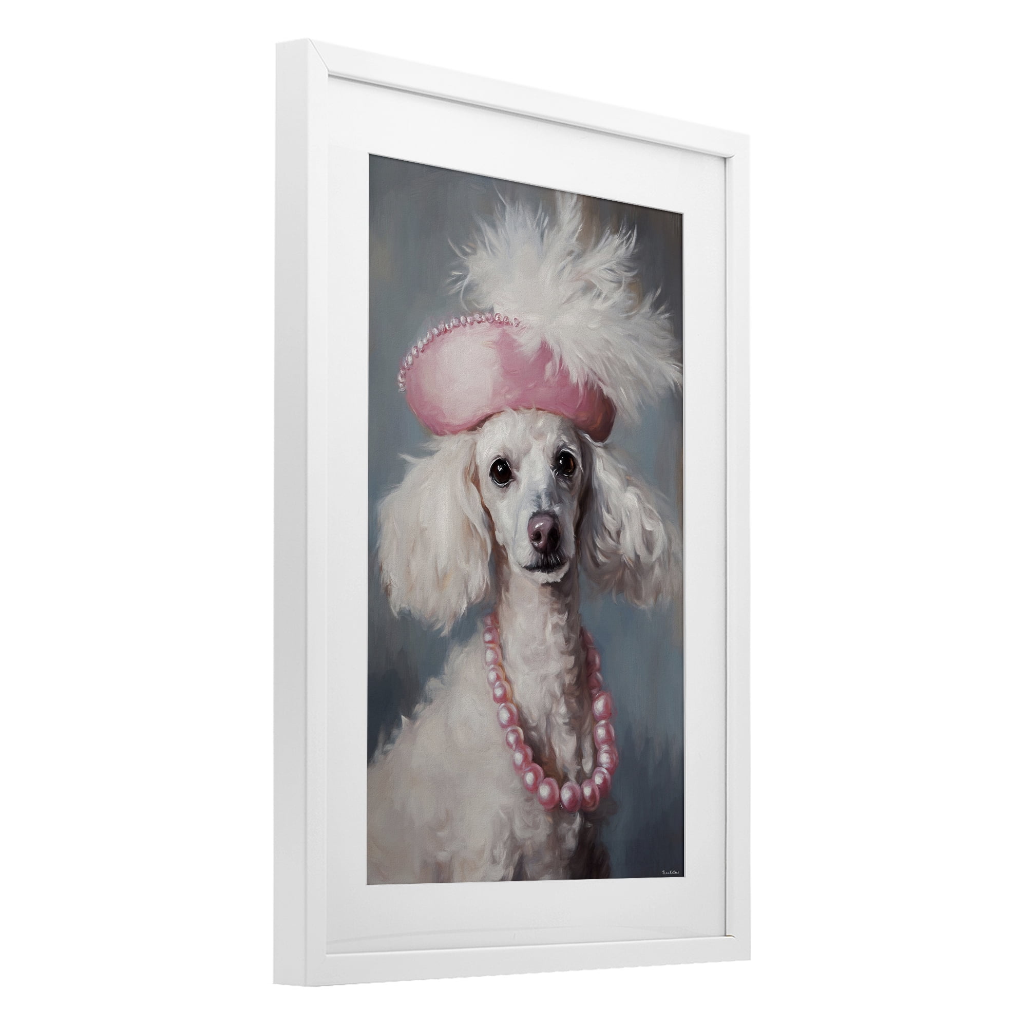 Stupell Industries Beautiful Collette Pup White Framed Print Under Glass, design by Tina LeCour
