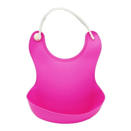 

Wanwan Baby Cute Solid Color Leak-Proof Silicone Drinking Eating Bib Feeding Apron