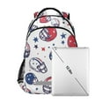 thumbnail image 7 of FORMRS Unisex Backpack Elementary School Travel Bookbag with Reflective Stripes, Cartoon American Football Helmets, 7 of 7