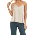 thumbnail image 2 of Amazhiyu Womens Spaghetti Strap Tank Tops Casual Summer V Neck Sleeveless Camisole Silk Satin Cami Top, 2 of 7