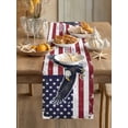 thumbnail image 3 of Retro American Flag Bald Eagle Table Runner, Independence Day Cotton Linen Kitchen Table Decoration Washable Dining Tabletop Runners for Home Party Decor 13x36 Inches, 3 of 9