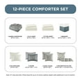 thumbnail image 5 of Madison Park 12-Piece Queen Comforter Set with Cotton Sheet Set Faux Silk Down Alternative Bed in a Bag, Teal Paisley Jacquard, 5 of 7
