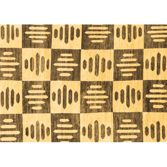 Ahgly Company Indoor Rectangle Oriental Brown Modern Area Rugs, 2' x 5'