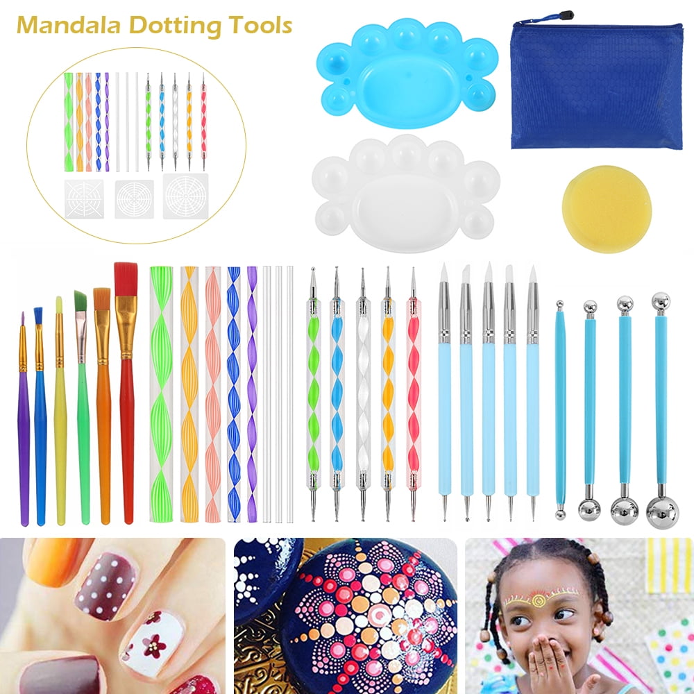 20pcs/set Mandala Dotting Tools for Painting Rock Dot Kit Stone Pen Dot Kit  Polka Dot Art Tool Stencil Template Brush Tray Kit - AliExpress