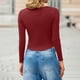 thumbnail image 5 of HongQid Long Sleeve Shirts Slim Fit for Women Trendy Casual Square Neck Tops Lightweight Tunic Sweaters, 5 of 8