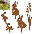 thumbnail image 3 of YWIYIUD 5Pcs Funny EasterBunny Silhouette Garden Stake Metal Rabbit Stake Garden Easter Decorations Welcome Signs Rabbits Happy Easter Spring Decor for Outdoor Festival Home Party Supplies, 3 of 6