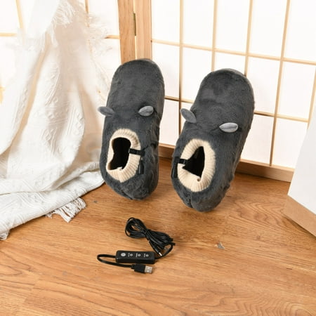 

Aueoeo Shoes Botas Para Mujer Winter Usb Three Temperature Heating Plush Slippers Men Women Indoor Sharp Corner Warm Shoes Outdoor Couple Slippers Womens Snow Boots