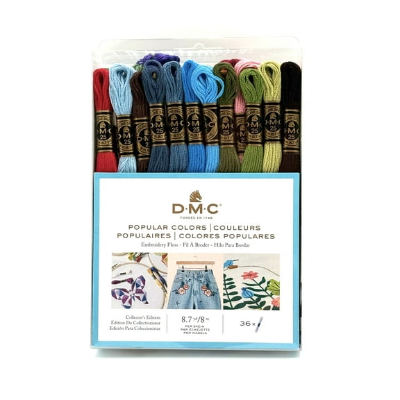 DMC Embroidery Floss Pack - Popular Colors - 8.7-yards - 36 skeins