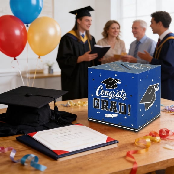 Homelyt Graduation Decorations 2026 Graduation Card Box Money Gift Banknote Extraction Holder for Party Celebration