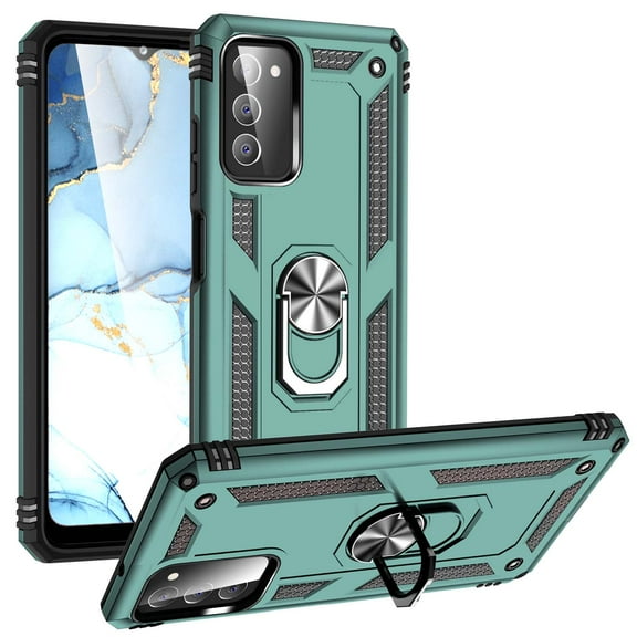 Allytech Galaxy A03s Case (US Edition),Galaxy A03S Case with Stand, With Ring Holder Stand Military Grade Shockproof Protective Compatible with Car Mount Case Cover for Samsung Galaxy A03S - Darkgreen
