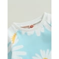 thumbnail image 6 of Qtinghua Newborn Baby Girls Romper Daisy Print Long Sleeve Jumpsuit Bodysuit Fall Clothes Blue 6-12 Months, 6 of 9